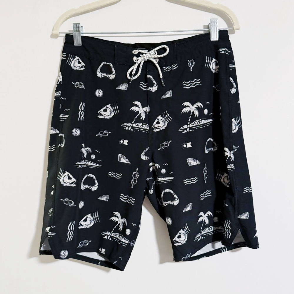 Salty Crew - Black Fish Bone Board Shorts